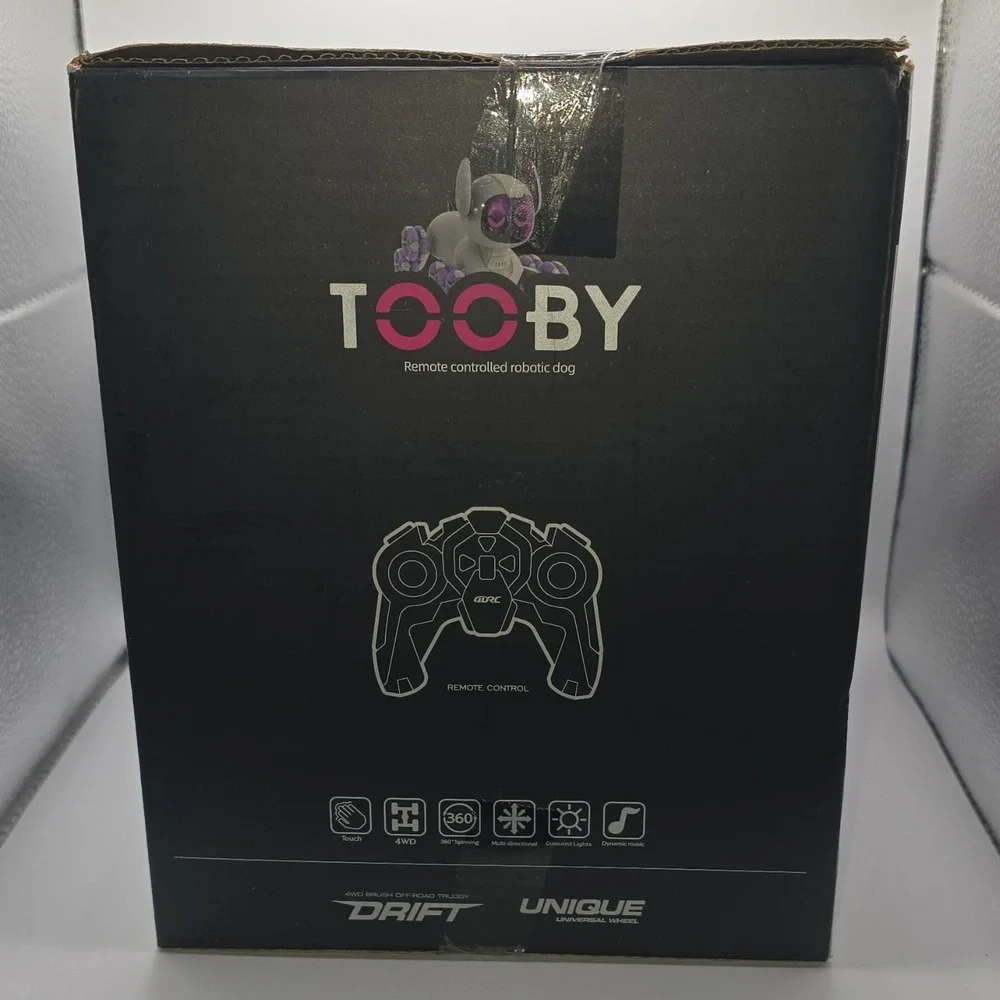 QRC TOOBY Remote Controlled Robotic Dog Toy 4D-Y9 White Purple Blue Black